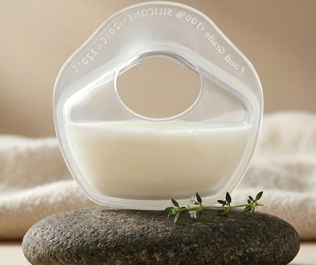 Soft silicone texture of the milk collector